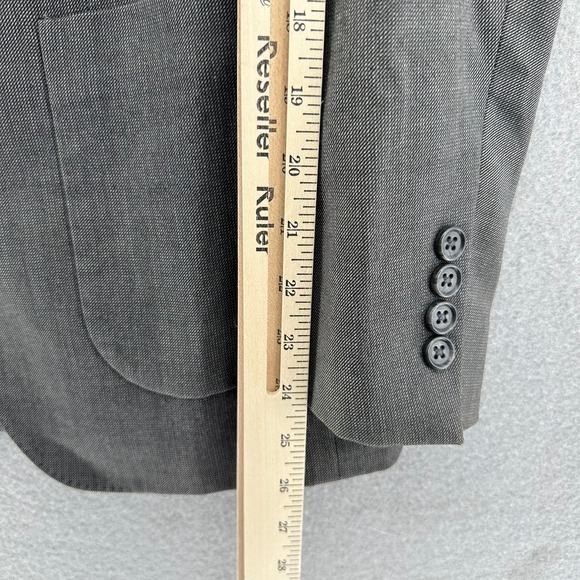 BONOBOs Grey Slim Fit Wool Blend Suit Blazer Jacket 38R Double Vented Preppy - Picture 8 of 11